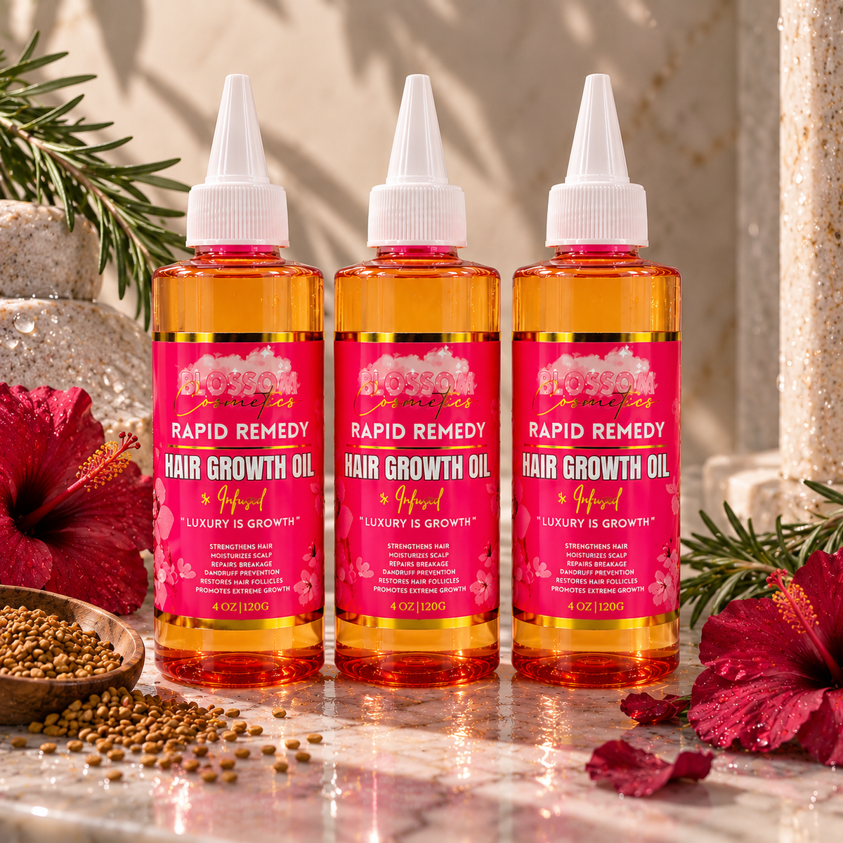 RAPID REMEDY HAIR GROWTH OIL 3 BOTTLE BUNDLE